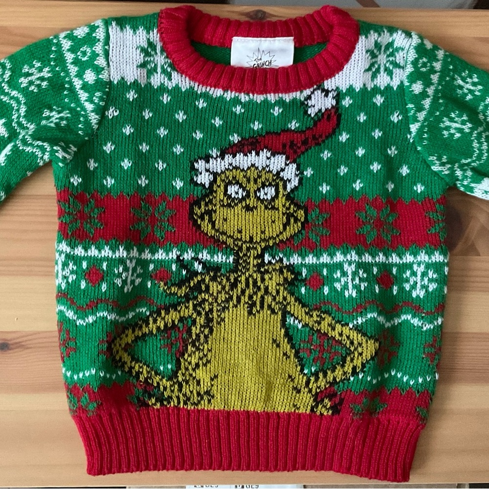 0-3 mo Festive Grinch Sweater